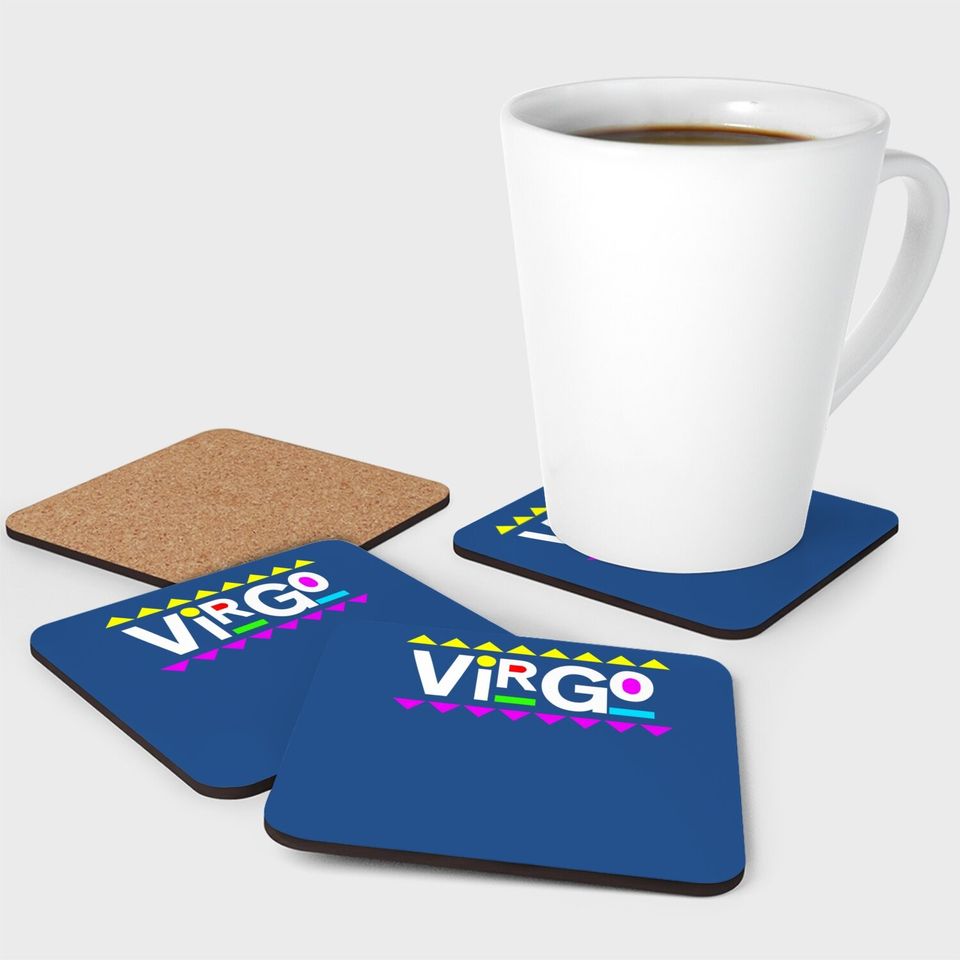 Virgo Zodiac Design 90s Style Coaster