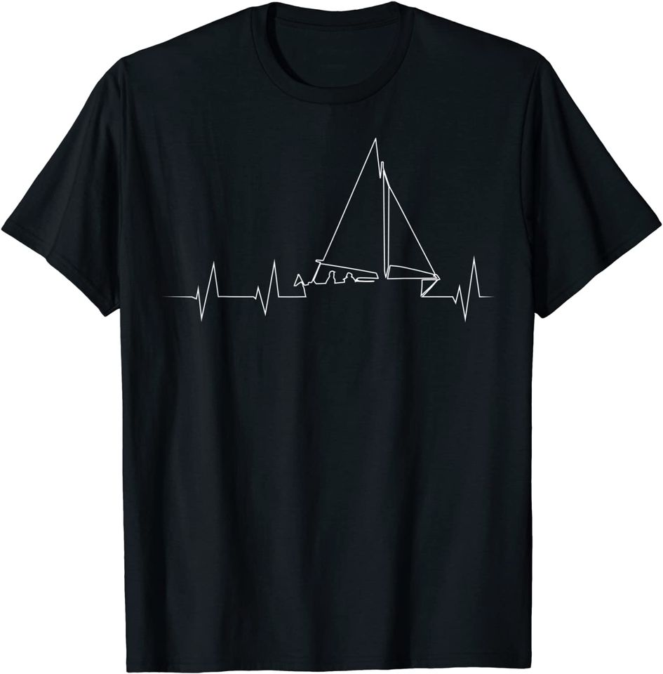 Funny Sailboat Heartbeat T Shirt