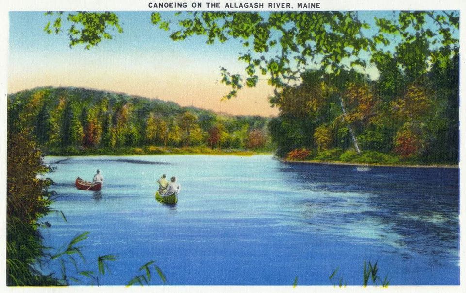 Maine, Canoeing Scene on The Allagash River