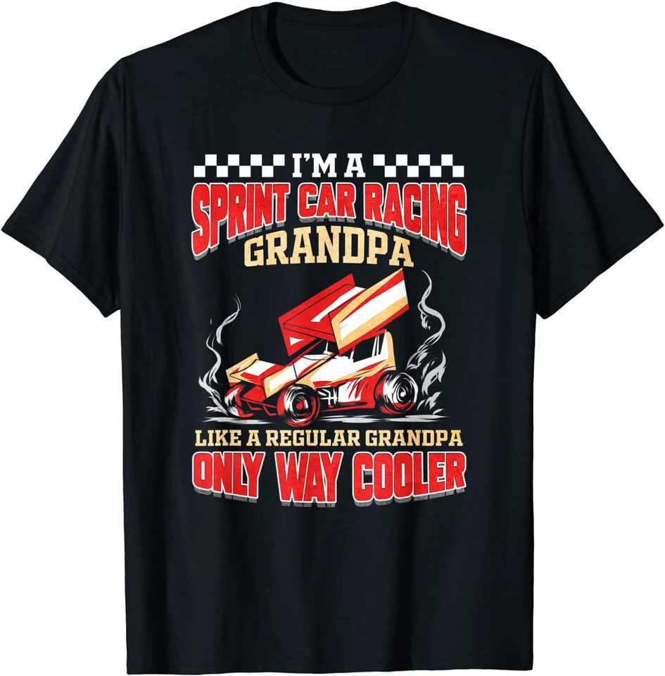 Mens Sprint Car Racing Grandpa Motorsports Dirt Track T-Shirt