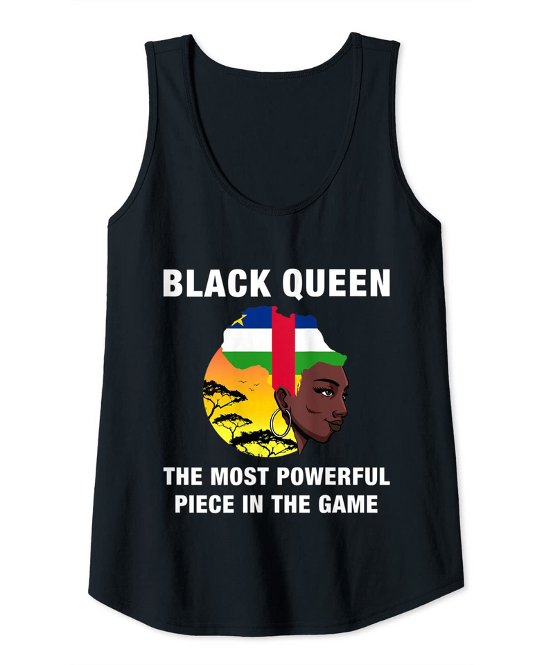 Womens Black Queen Black History Month Central African Republic Tank Top