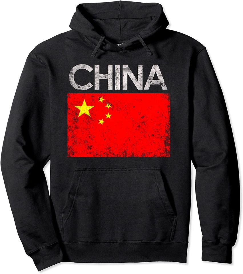 Vintage China Chinese Flag Pride Gift Pullover Hoodie