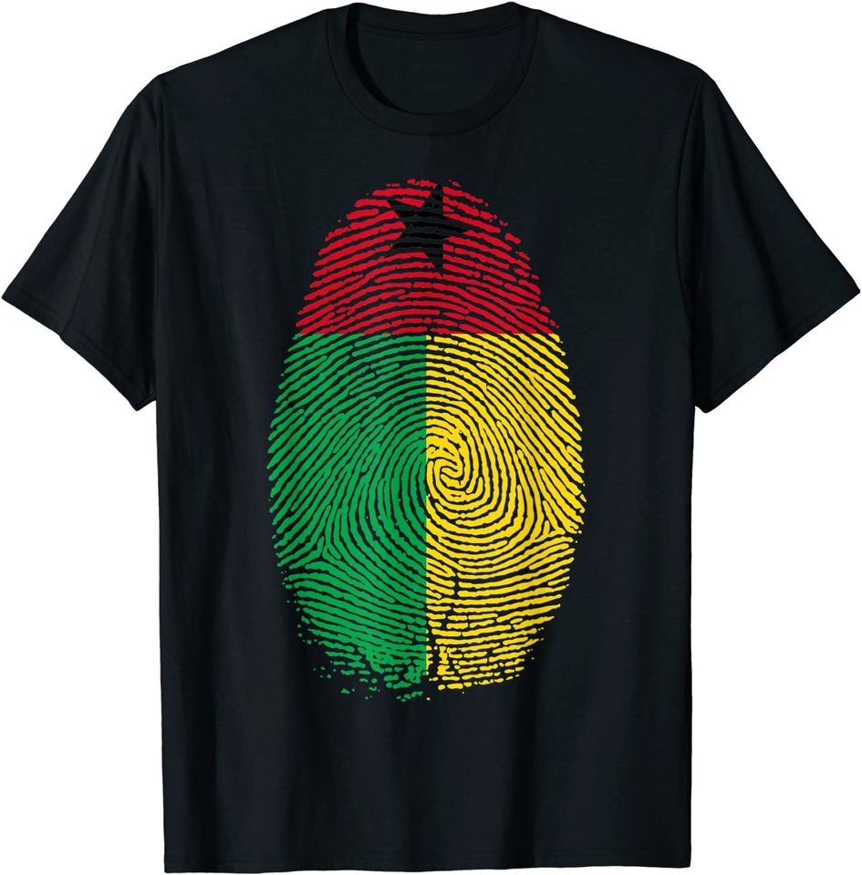 Guinea-Bissau Flag Fingerprint DNA T Shirt