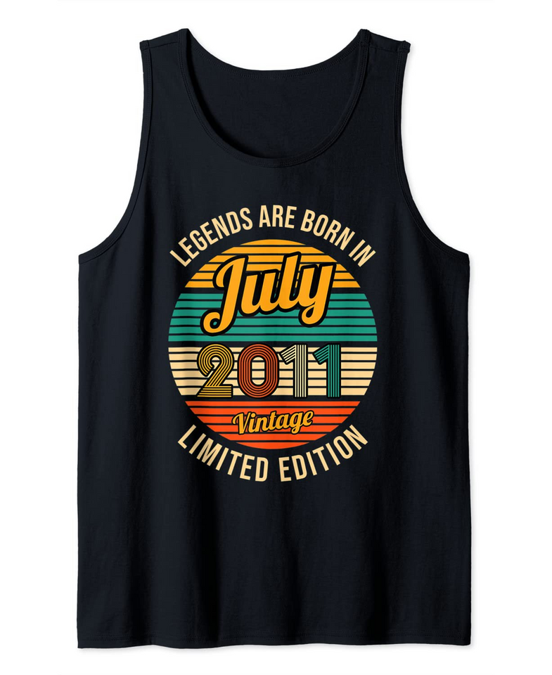 Legends are born in July 2011 10th Birthday Tank Top
