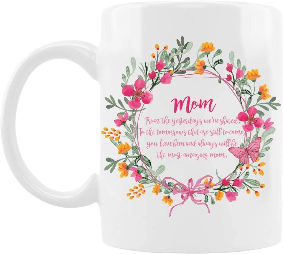 Coffee Mugs for Women, Novelty Ceramic Coffee Mug for Mother from Daughter Son, Birthday, Christmas, Thanksgiving Tea Cups Gift for Mom Step Mom Mothe-in-Law - The Most Amazing Mom