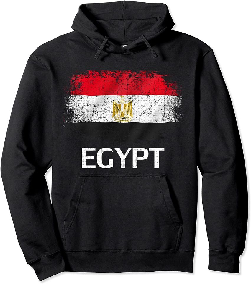 Vintage Egypt Flag Pullover Hoodie
