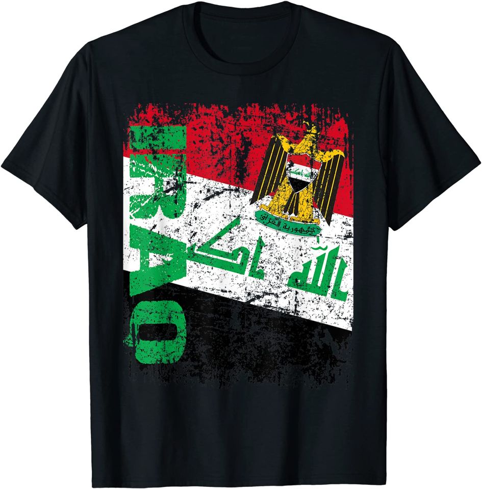 Iraq Vintage Flag T ShirtIRAQ T Shirt