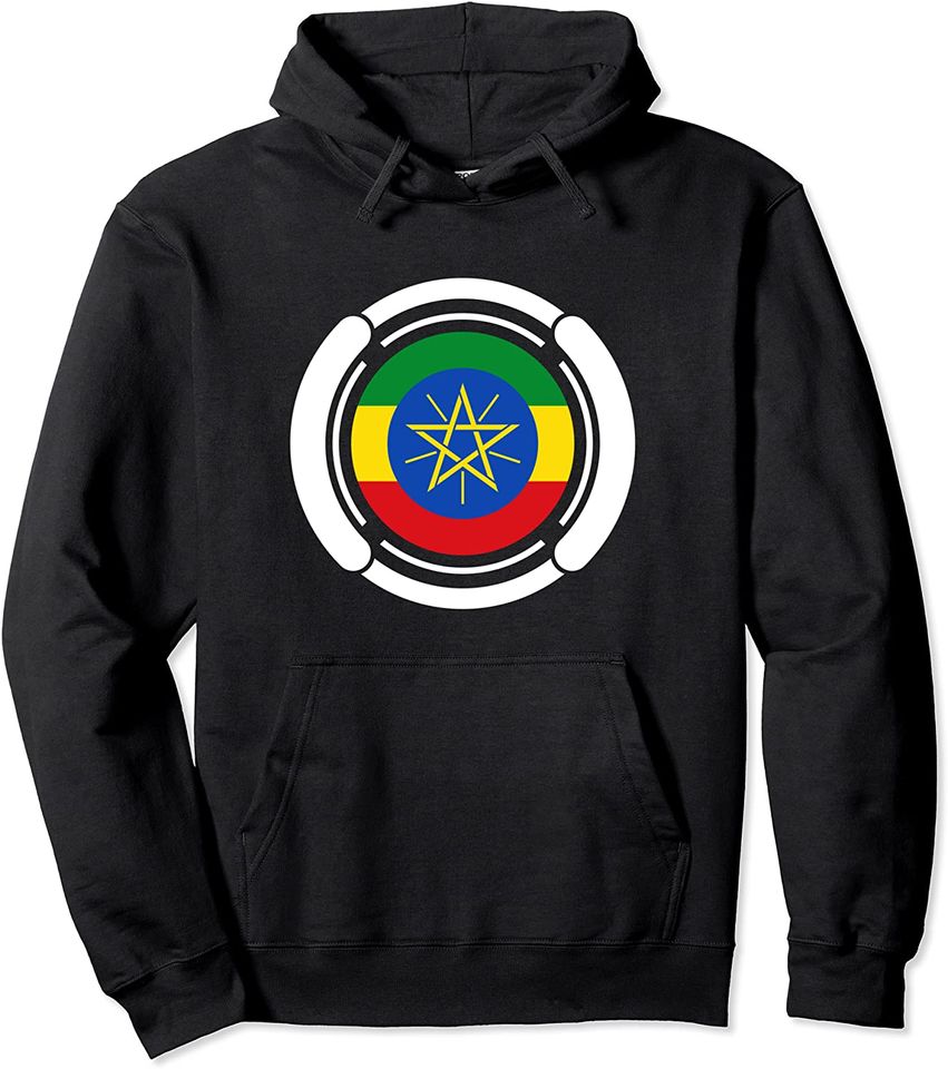 Loving Ethiopia Flag Patriotic Ethiopian Pullover Hoodie