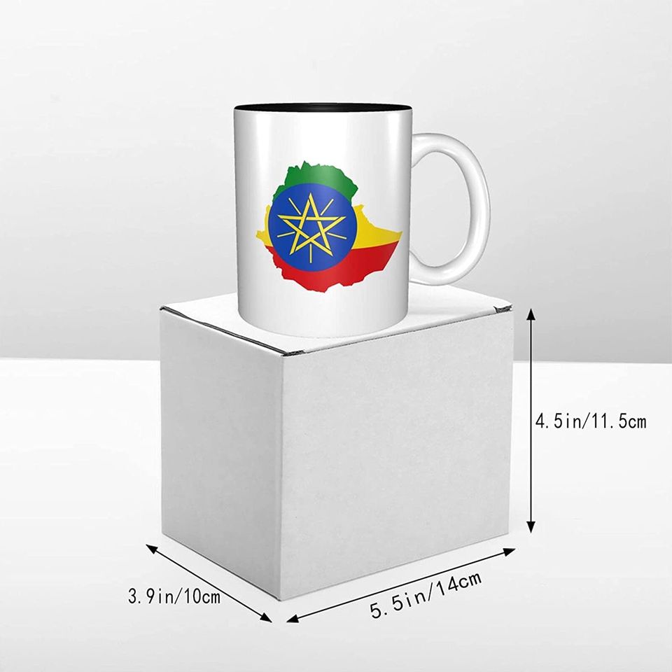 Ceramic Coffee Mug Flag map of Ethiopia Restaurant Cup