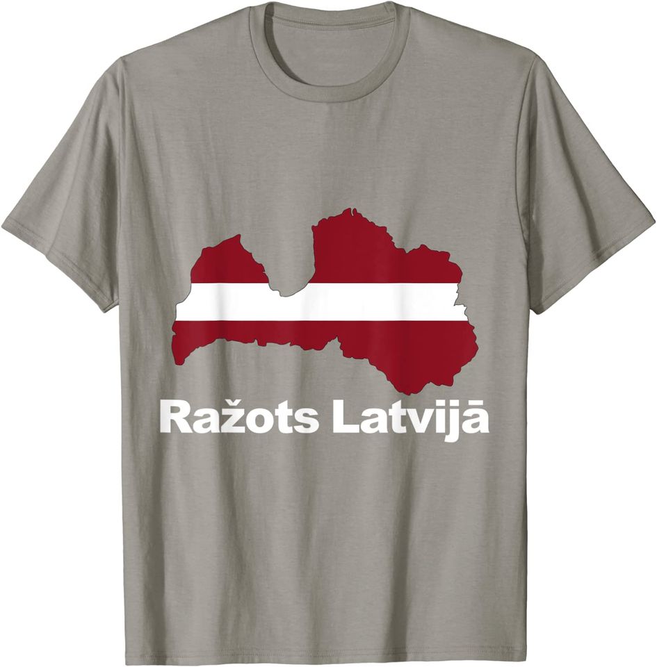 Made In Latvia Flag Proud Latvija Roots T Shirt