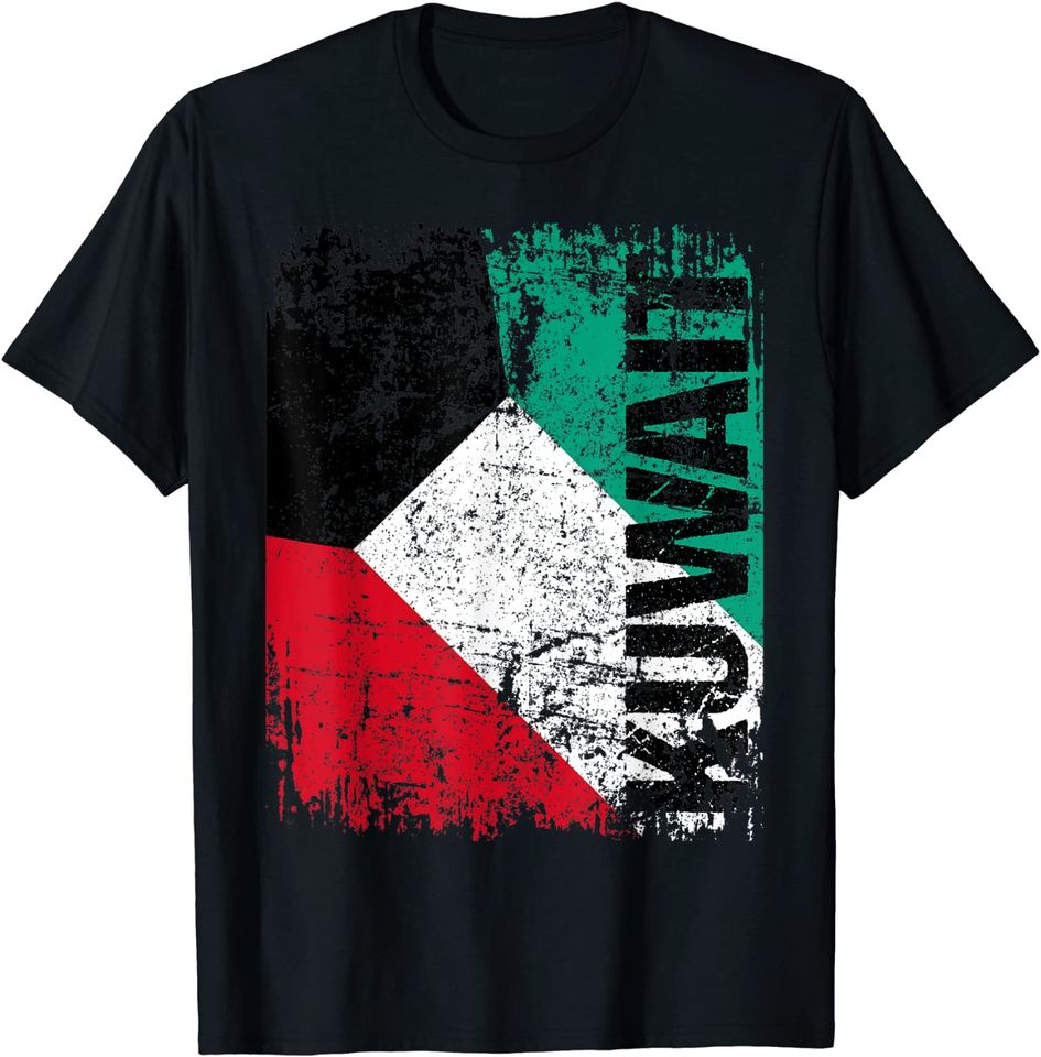 Kuwait Flag Vintage Distressed T Shirt