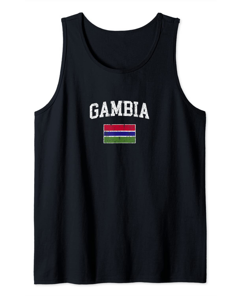 Retro Gambia Flag Vintage Gambian Flag Gambian Tank Top