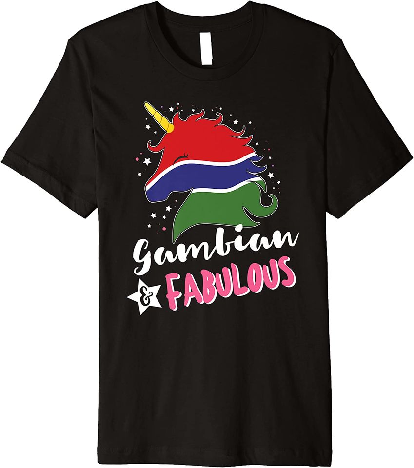 Gambian Unicorn Gambia Flag Premium T-Shirt