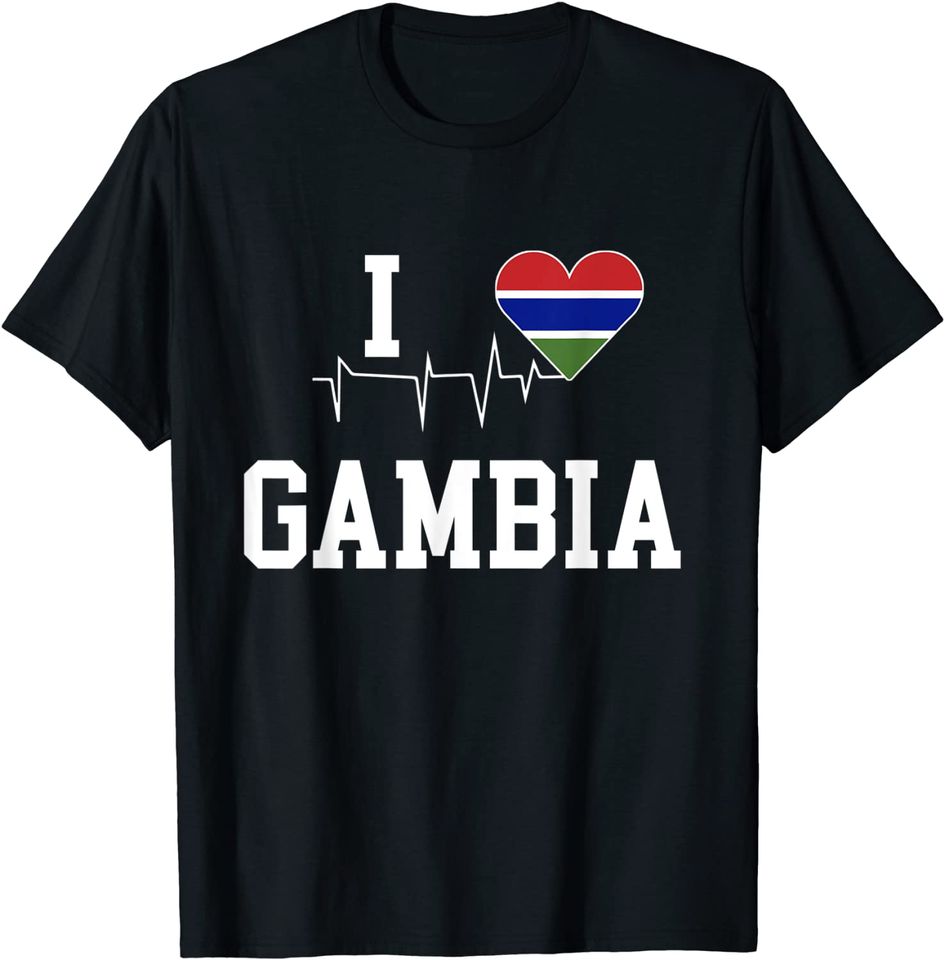I Love Gambia Heartbeat Flag T-Shirt