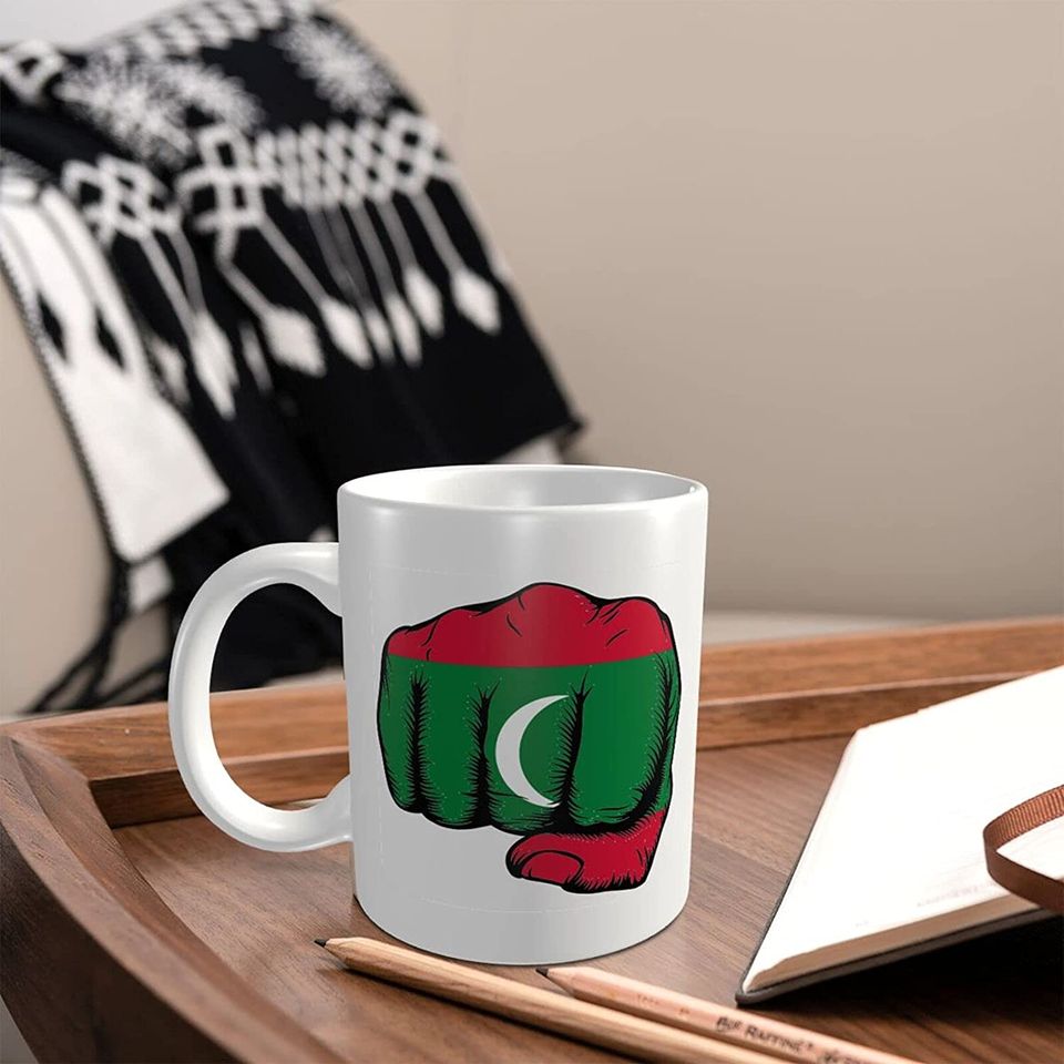 Flag Of The Maldives Fist Power Cups Coffee Mug