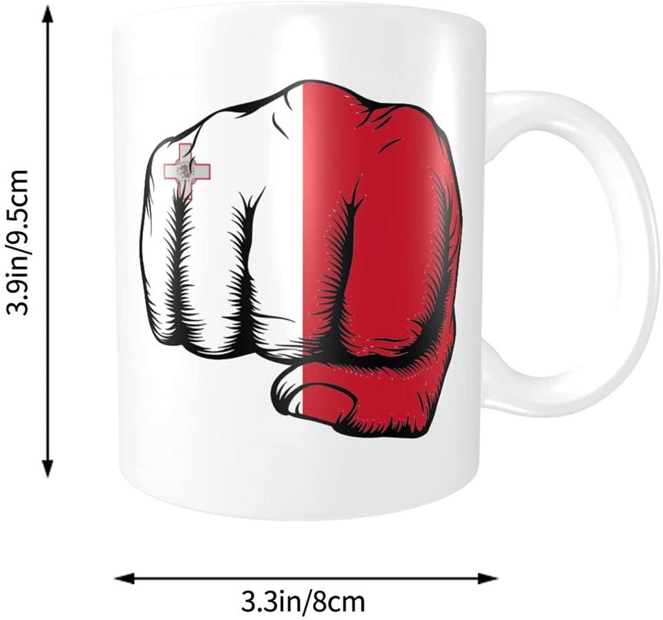 Flag Of Malta Fist Power Cups Coffee Mug