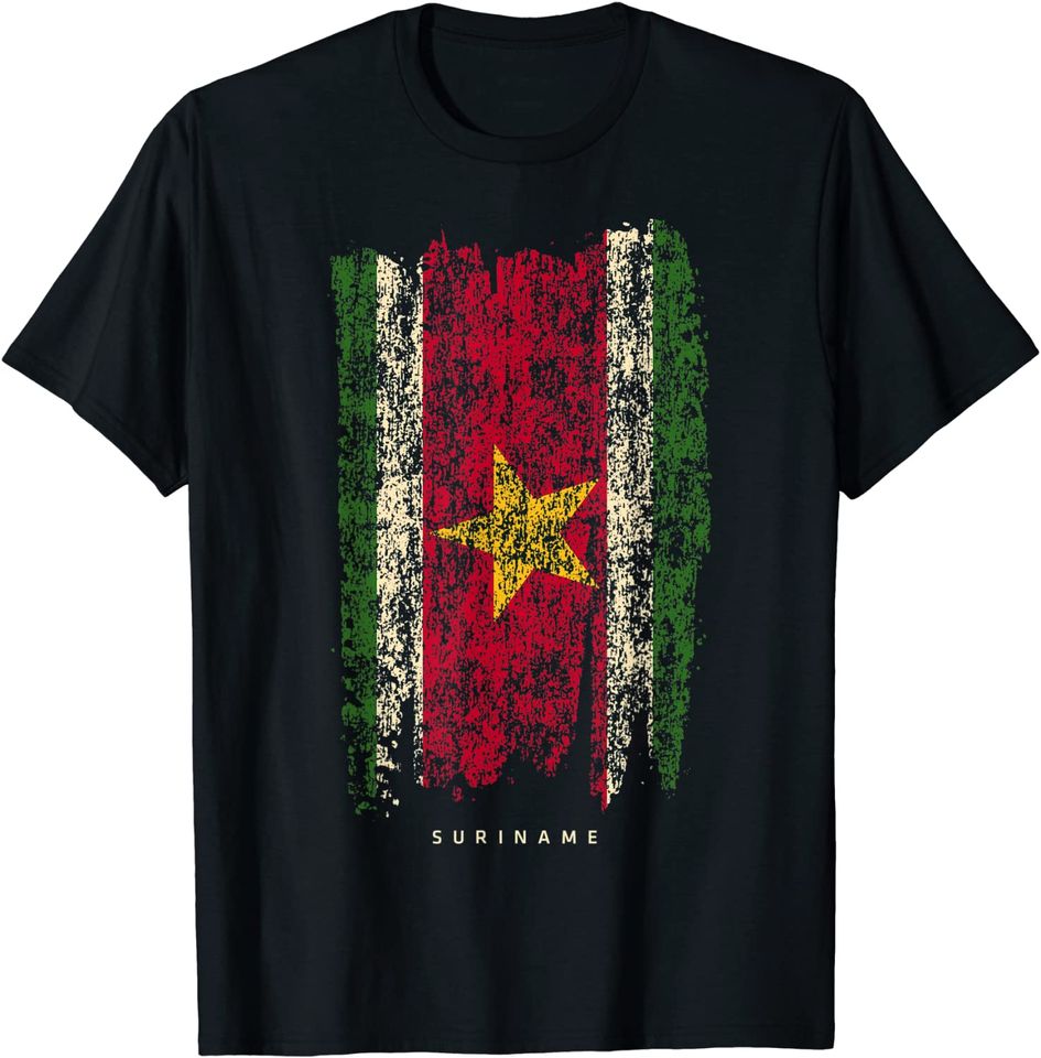Vintage Suriname Flag Retro Surinamese Flag Surinamese T-Shirt