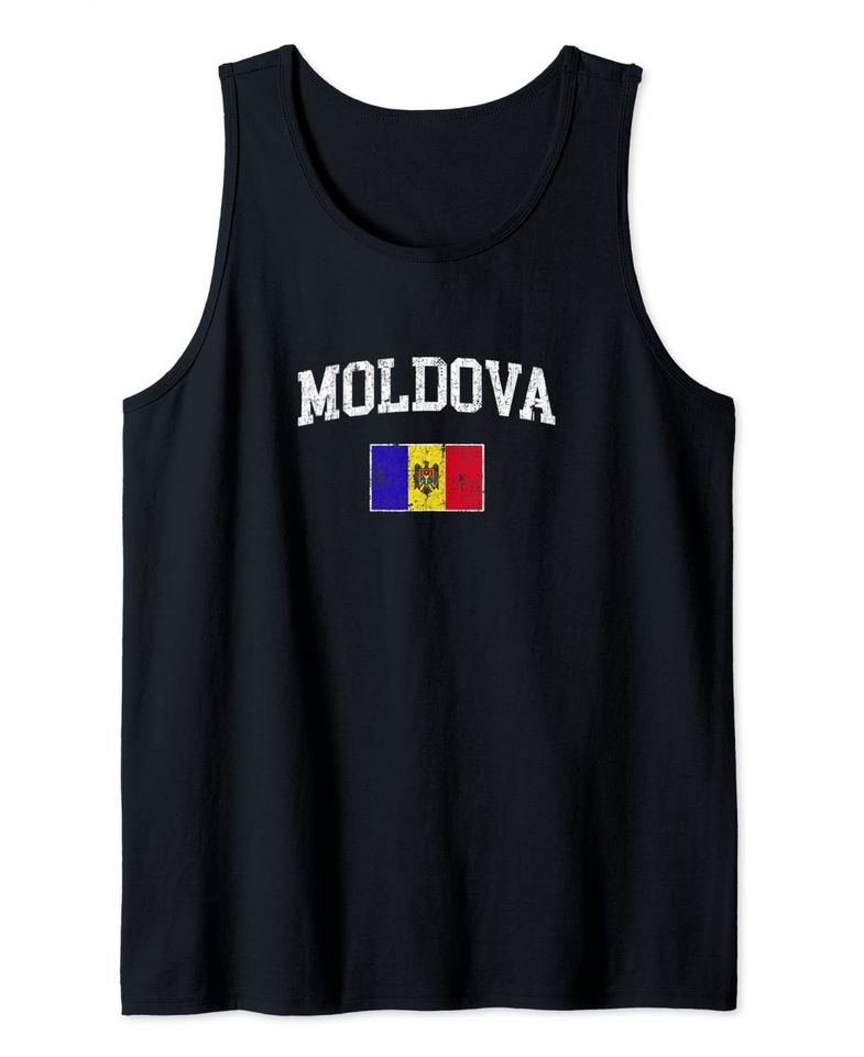 Retro Moldova Flag Vintage Moldovan Flag Moldovan Tank Top