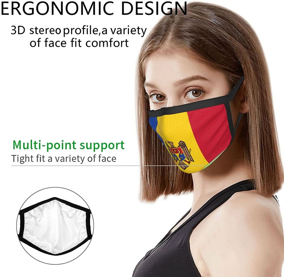 Flag of Moldova Funny Face Mask