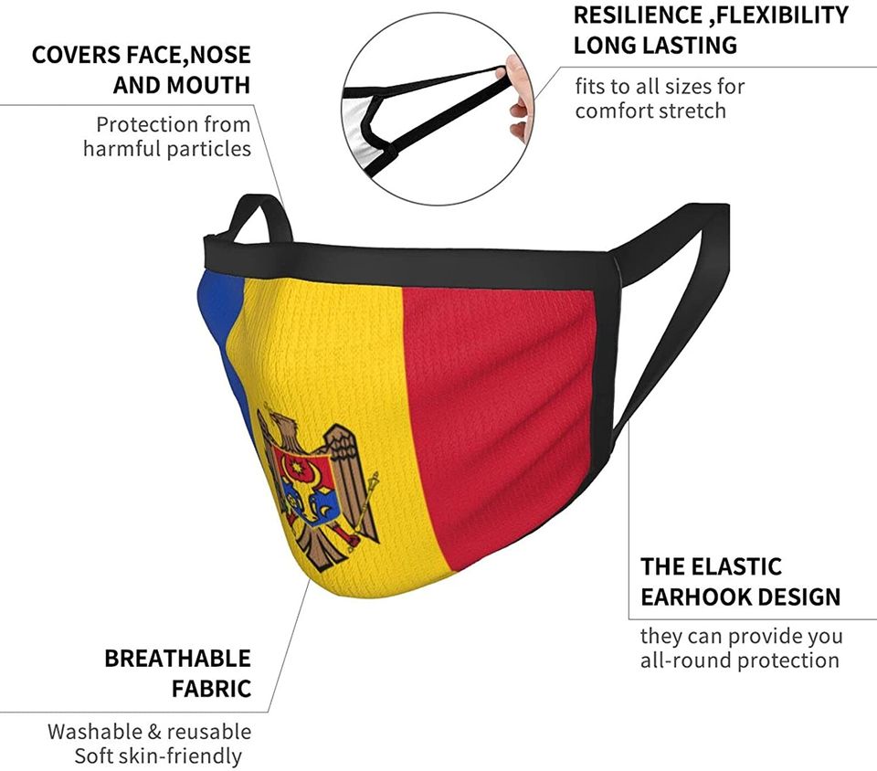 Flag of Moldova Funny Face Mask
