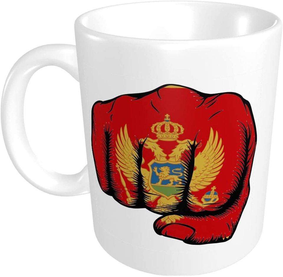 Flag Of Montenegro Fist Power Cups Coffee Mug Ceramic Cup Custom Drinking Cup