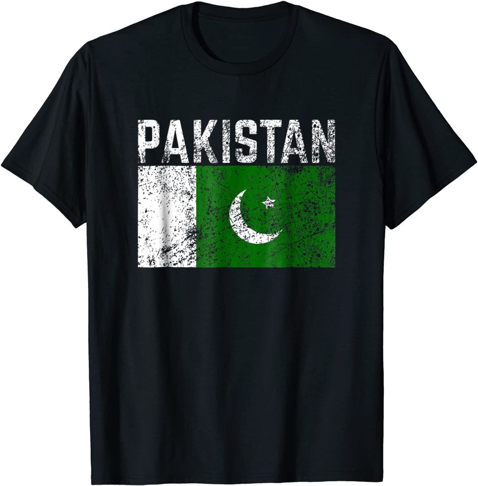Pakistan Flag Vintage T Shirt