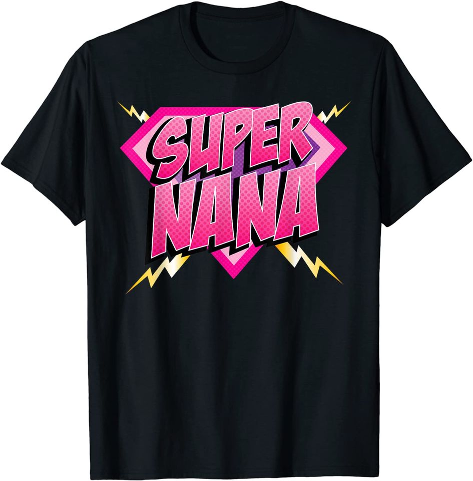Super Nana Superhero Grandmother Comic Book Women T-Shirt