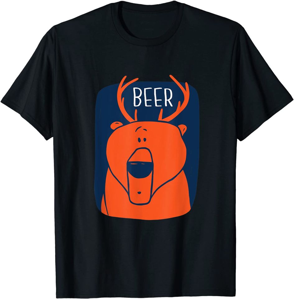 Beer Bear Deer Design T-Shirt