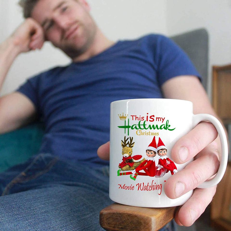 Christmas Movie Watching Mug, Elf Coffee Cup Birthday Holiday Gifts For Women, Friends, Kids