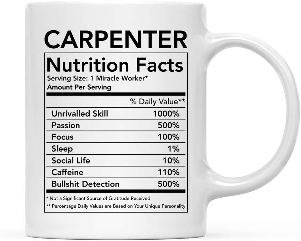 Andaz Press Ceramic Coffee Tea Mug Thank You Gift, Carpenter Nutritional Facts