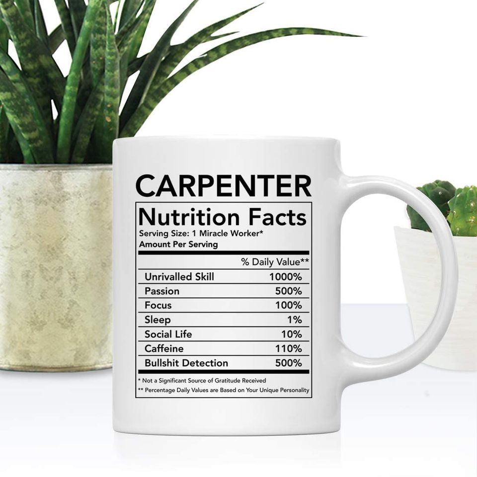Andaz Press Ceramic Coffee Tea Mug Thank You Gift, Carpenter Nutritional Facts