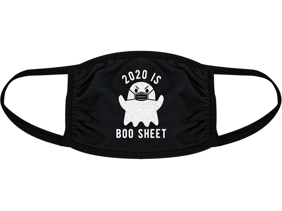 2020 Is Boo Sheet Face Mask Halloween Ghost Graphic Nose And Mouth Covering