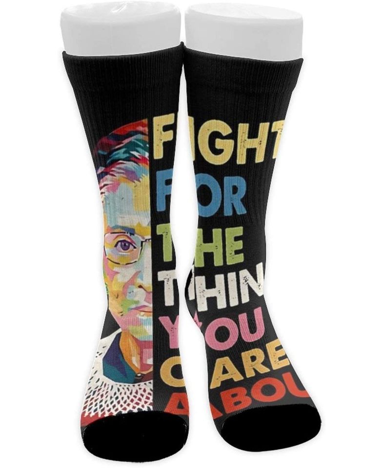 Soft Cushion Crew Socks for Kids Teen Boys Mens Womens, Notorious RBG Feminist Quote Ruth Bader Ginsburg Athletic Hiking Moisture Wicking Compression
