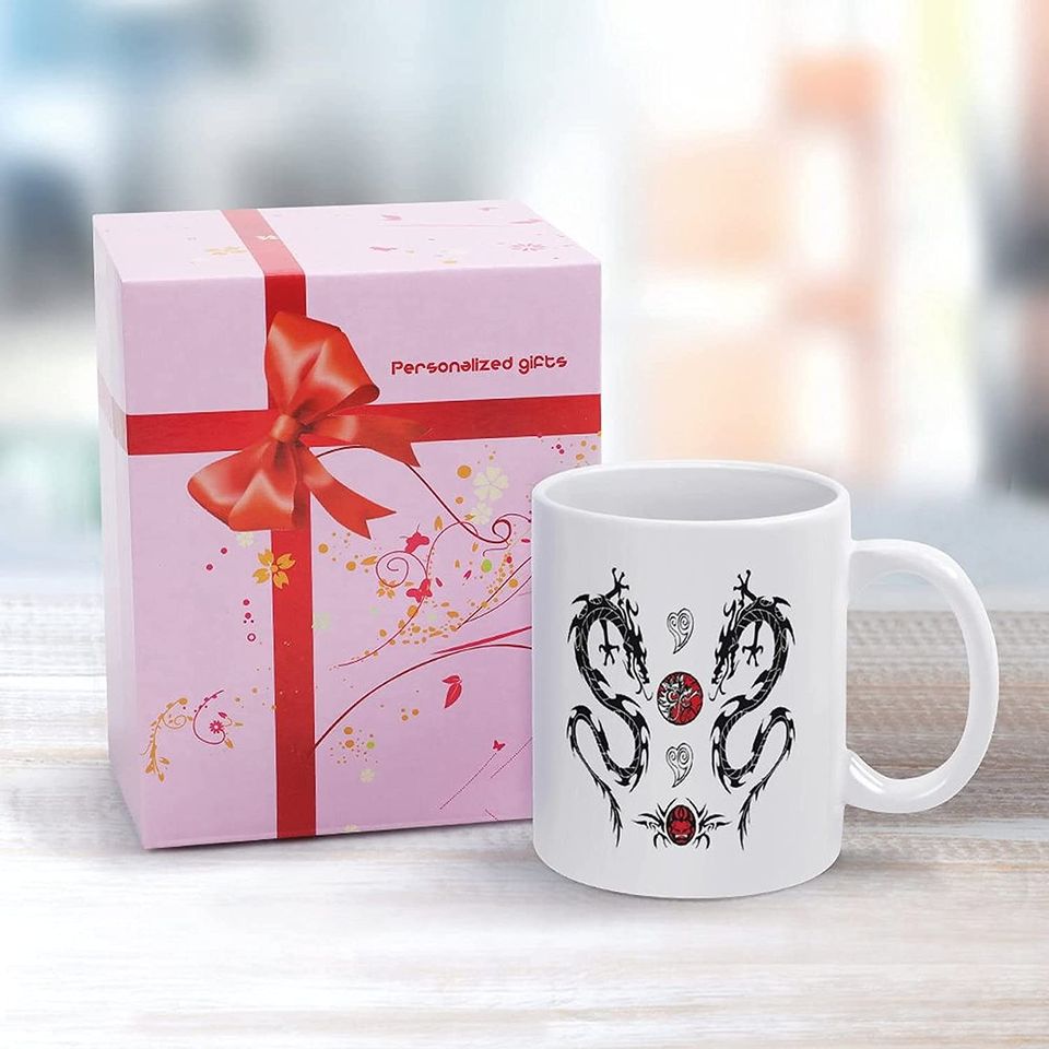 Tattoo Style Creatures with Details Ceramic Coffee Mug