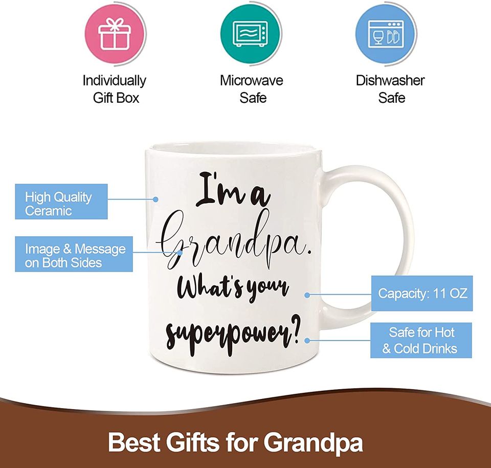 Fathers Day Gifts for Grandpa Dad from Granddaughter Grandson - Im Grandpa Whats Your Superpower