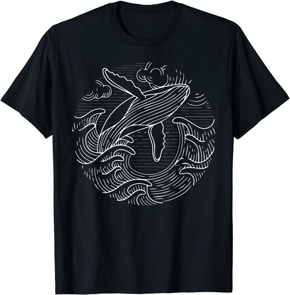 Ocean Waves Humpback Whale T Shirt