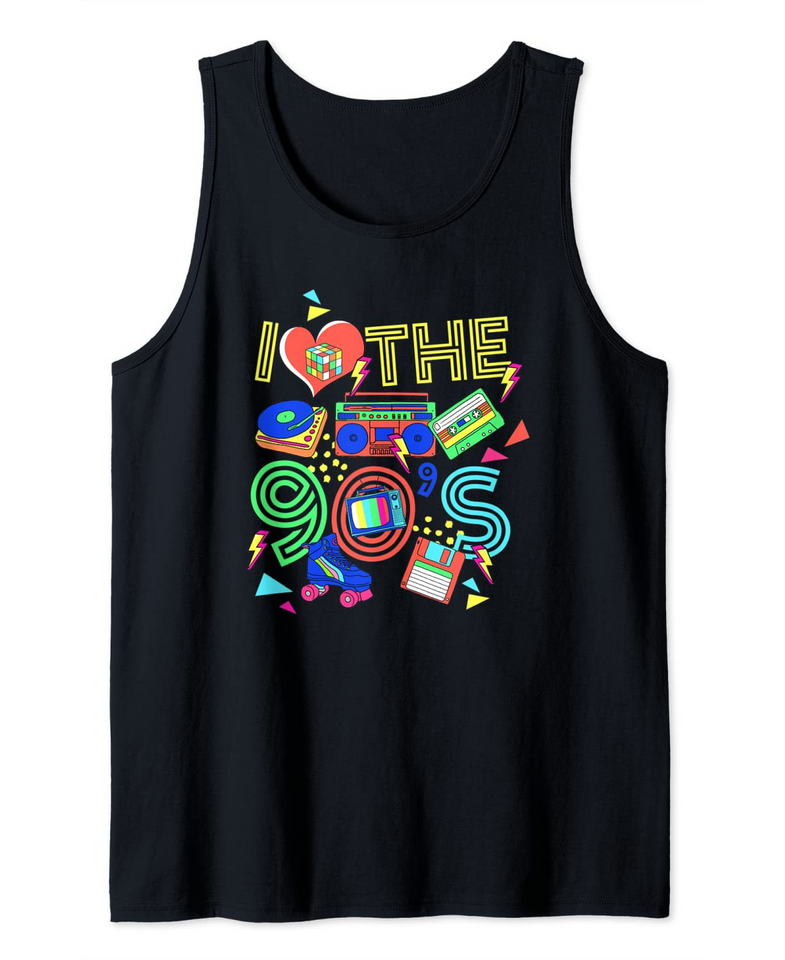 I Love 90's Girl Style Colorful Retro Vintage Tank Top