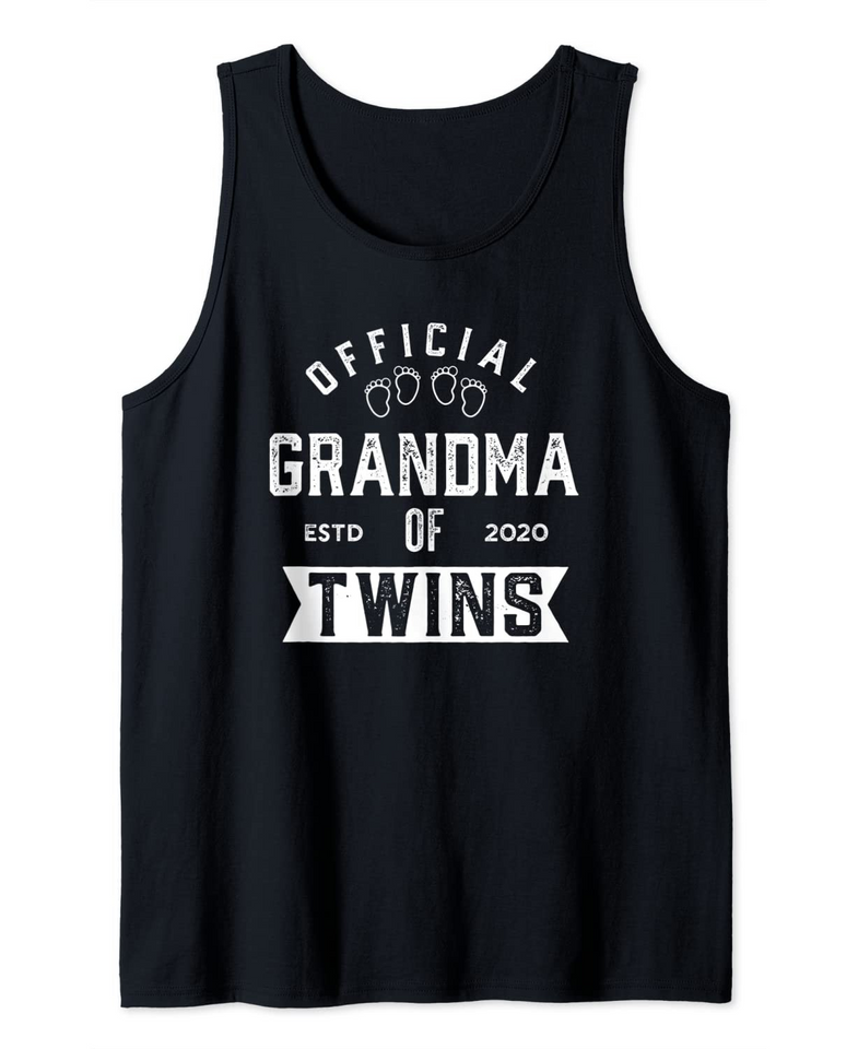 Twin Grandma 2020 Funny New Daddy of Twins Baby Announcement Tank Top