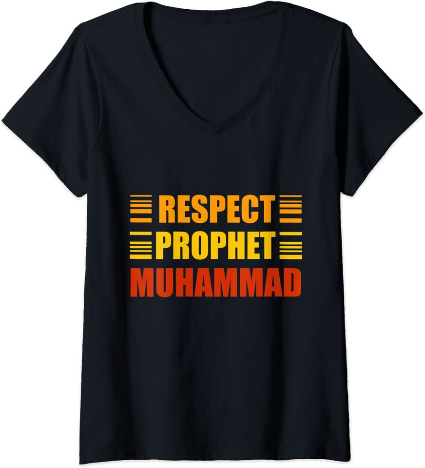 respect prophet muhammad for lovers V-Neck T-Shirt