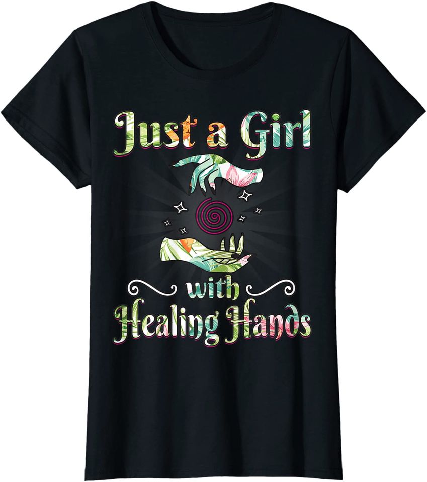 Massage Therapist T-Shirt Just A Girl With Healing Hands T-Shirt