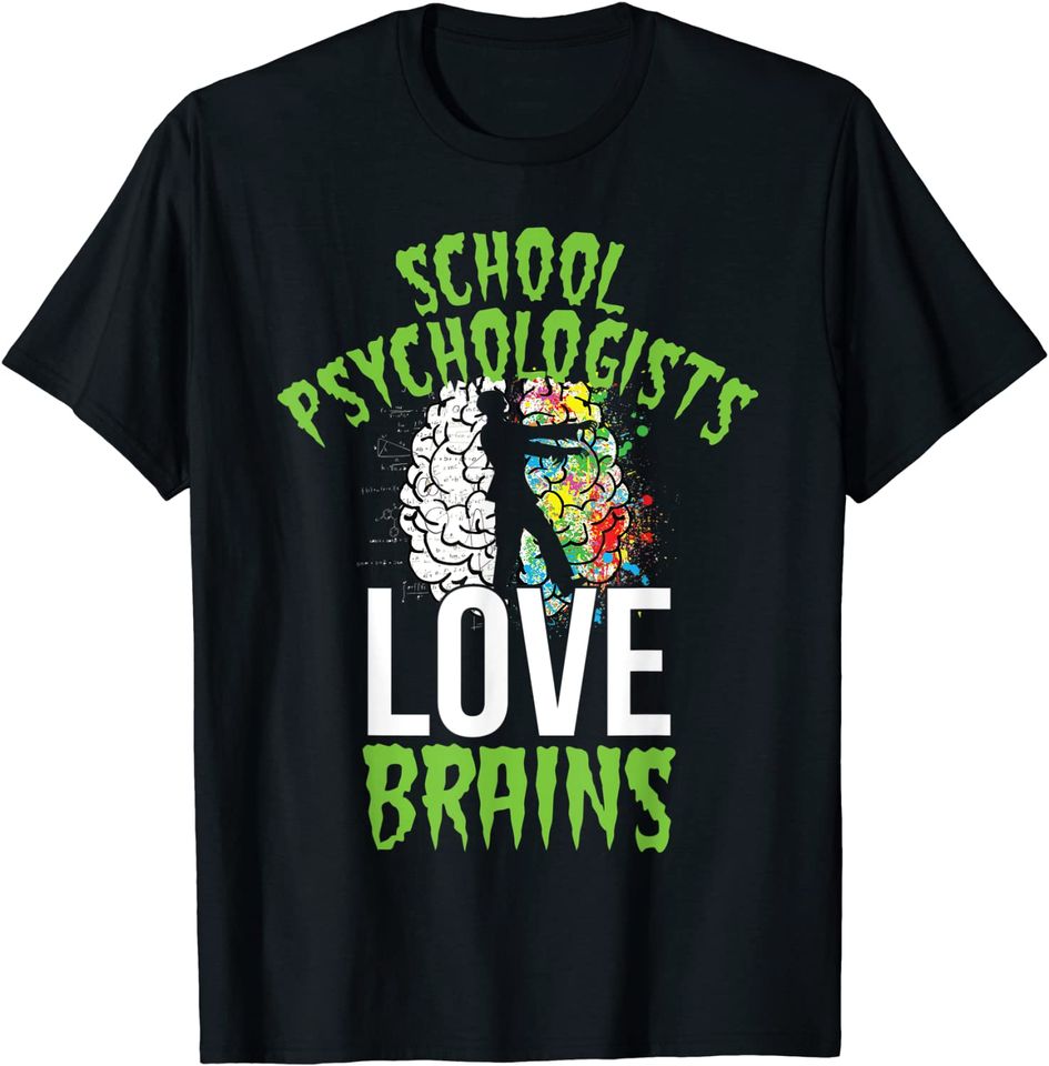 School Psychologists Love Brains Halloween Teacher Counselor T Shirt