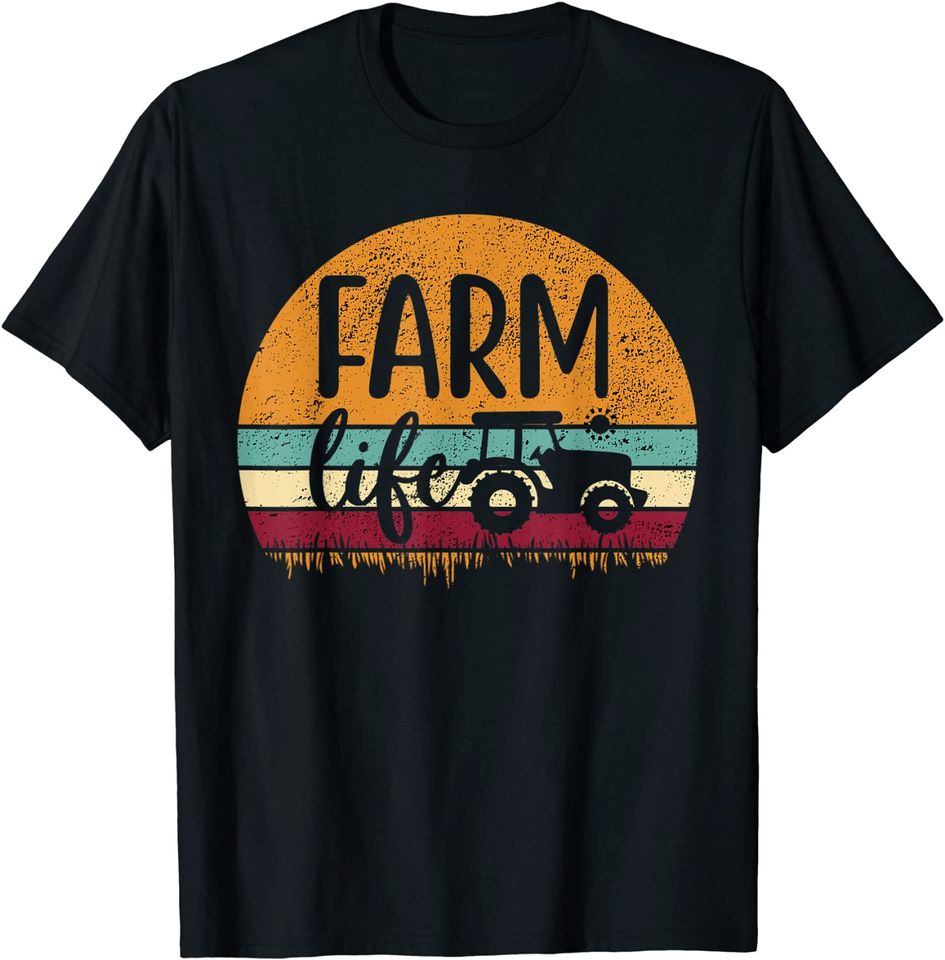 Retro Vintage Farm Life Farming Tractor Family T Shirt