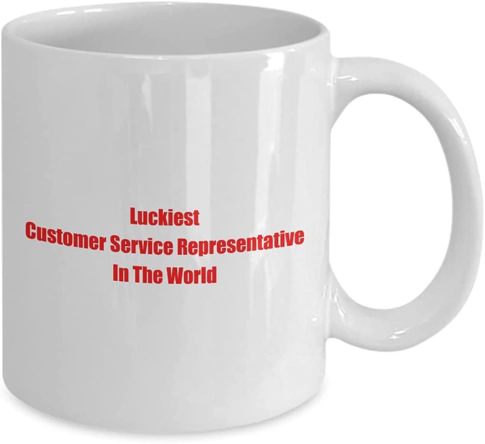 Luckiest Customer Service Representative In The World Coffee Mug Awesome Cute Present Idea for Men Women