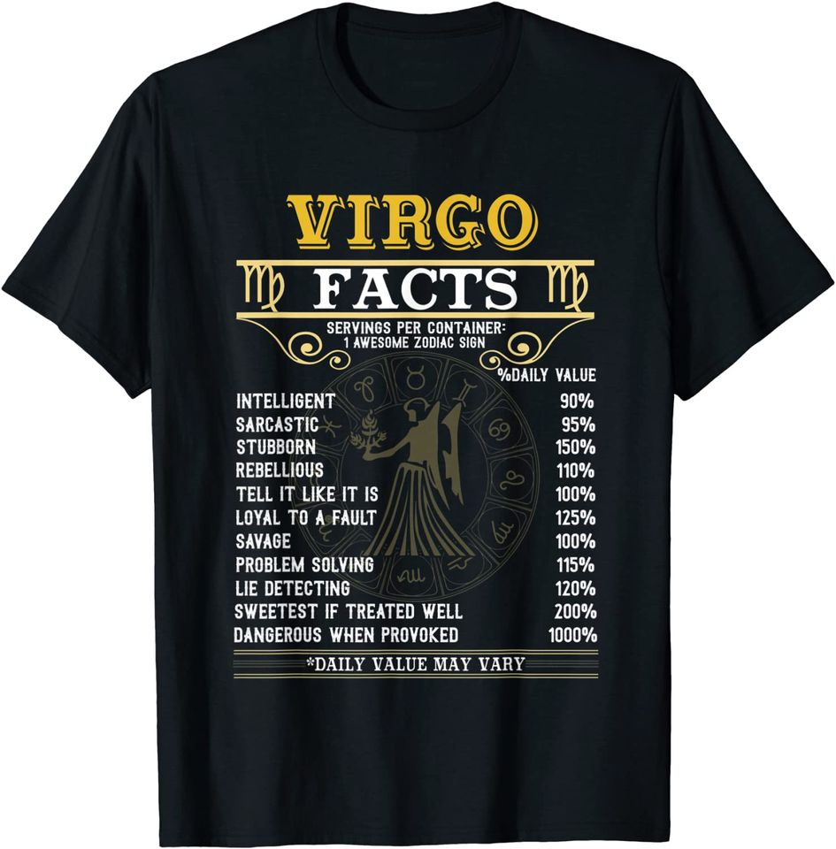 Virgo Facts Zodiac Signs T Shirt