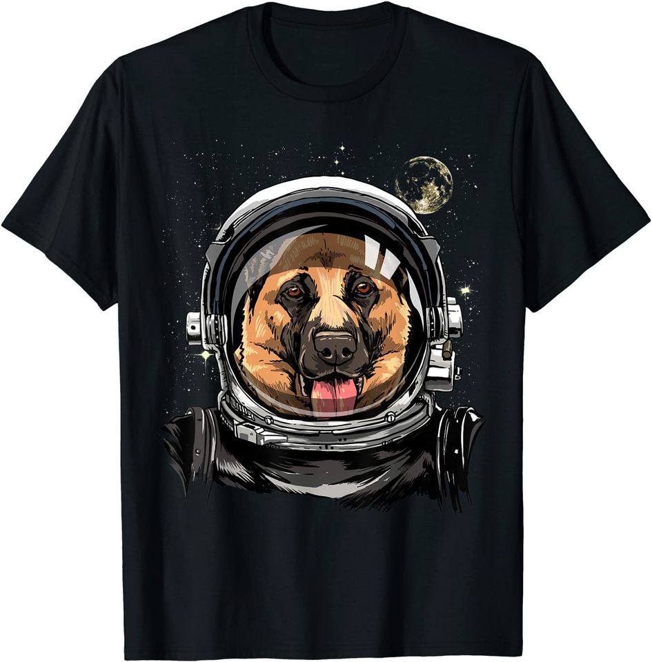 German Shepherd Dog Astronaut Space Exploration Astronomy T-Shirt