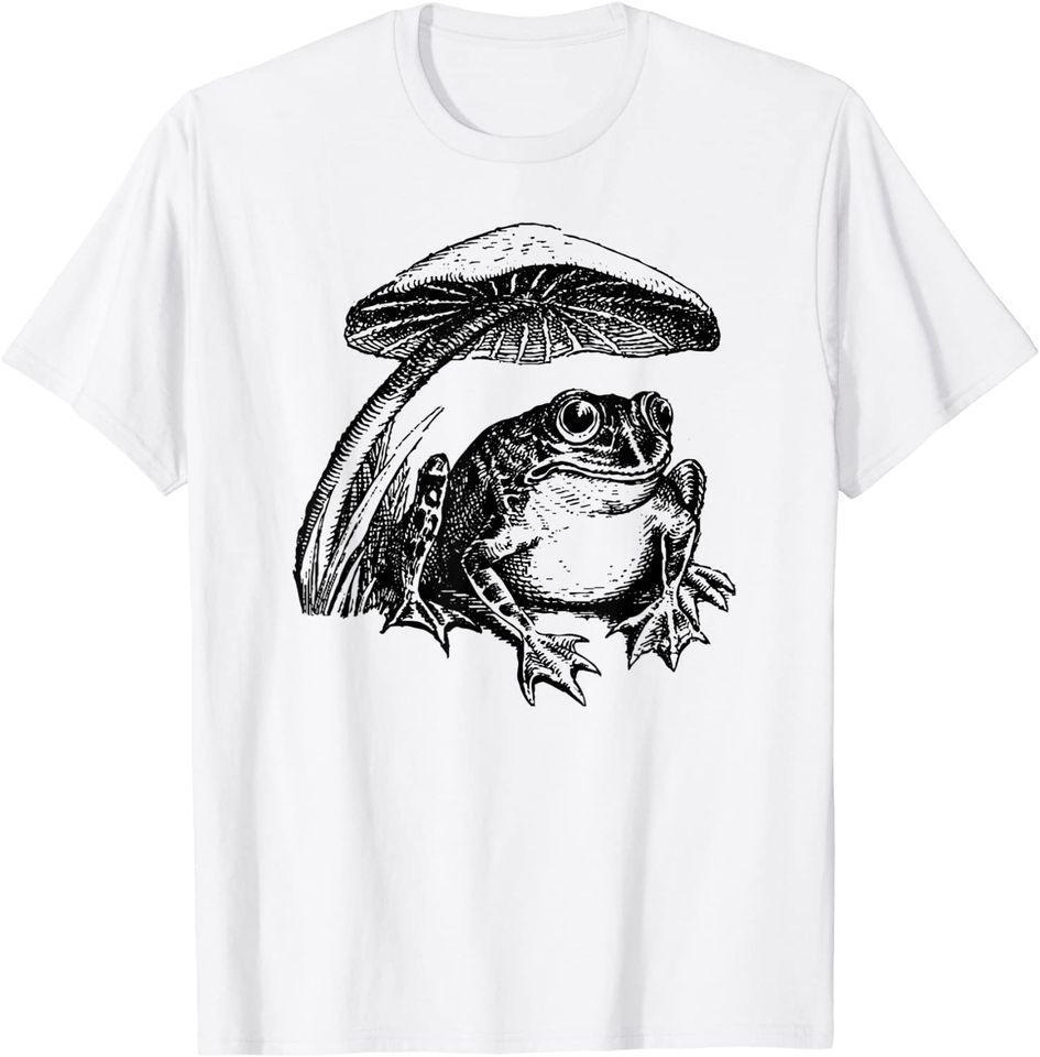 Cottagecore Frog and Mushroom - Vintage Aesthetics T-Shirt