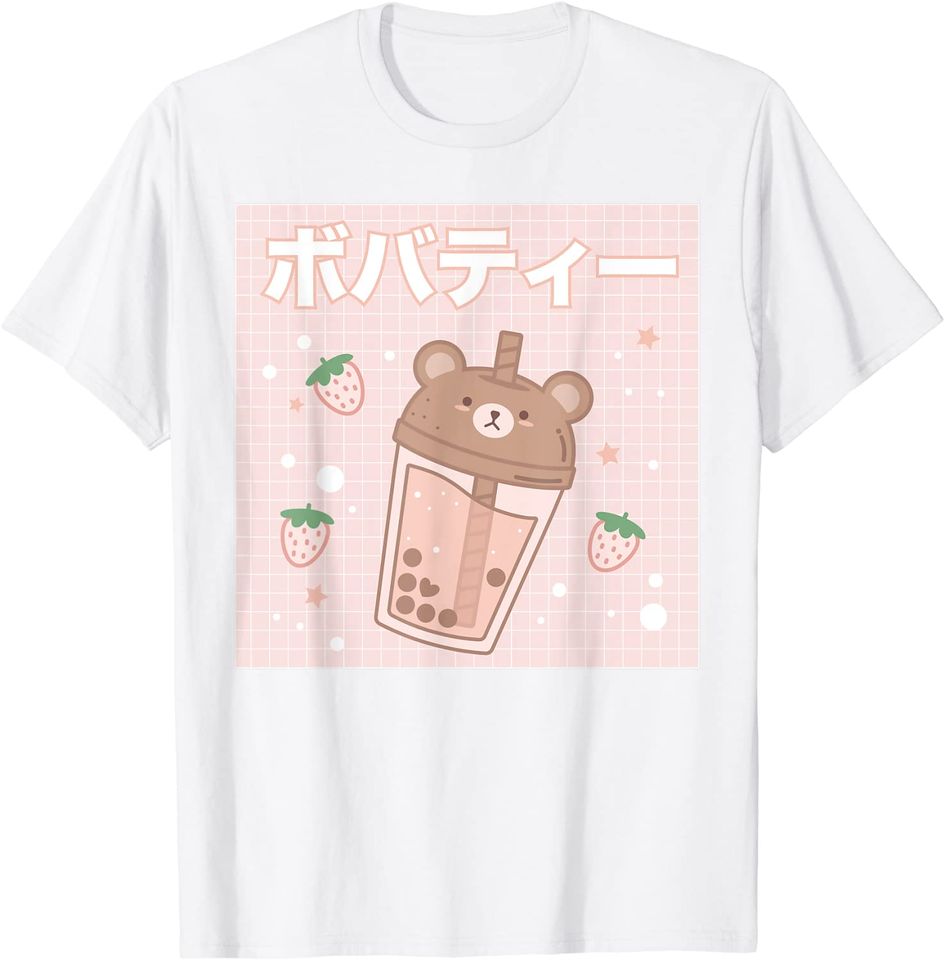 Bubble Milk Tea Boba Cute Bear Kawaii Aesthetic T-Shirt