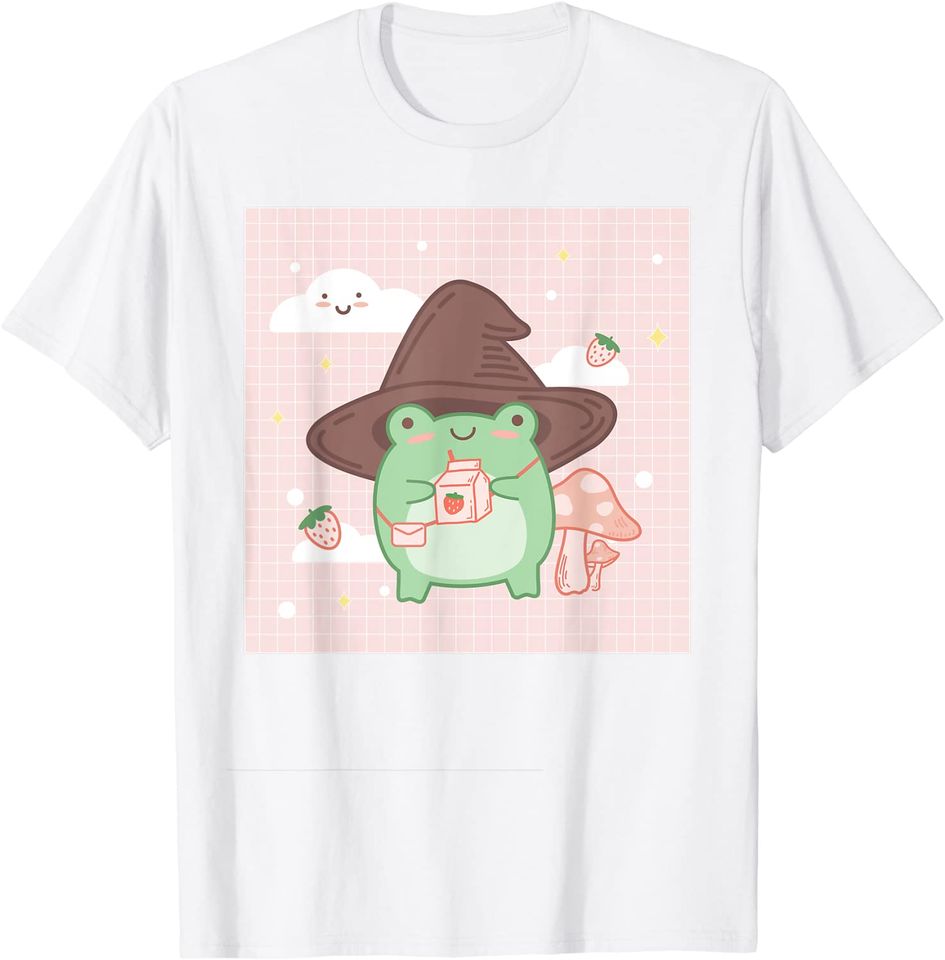 Cotttagecore Frog Wizard Kawaii Aesthetic T-Shirt