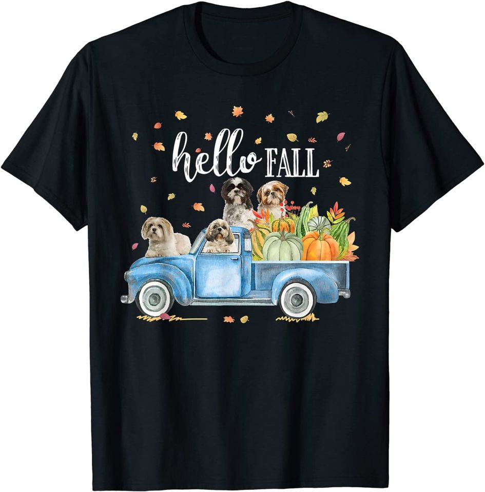 Hello Fall 2021 Autumn Gift For Dog Lovers T-Shirt