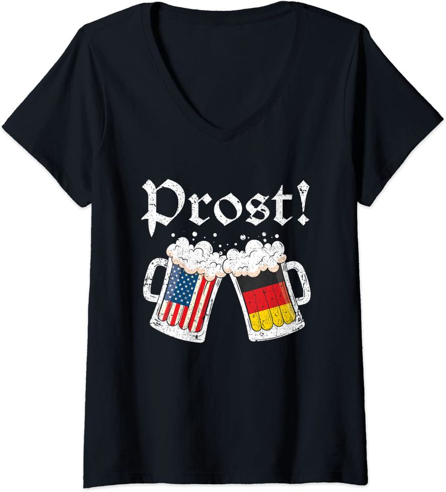 Oktoberfest 2021 American German Flag Beer Prost T Shirt
